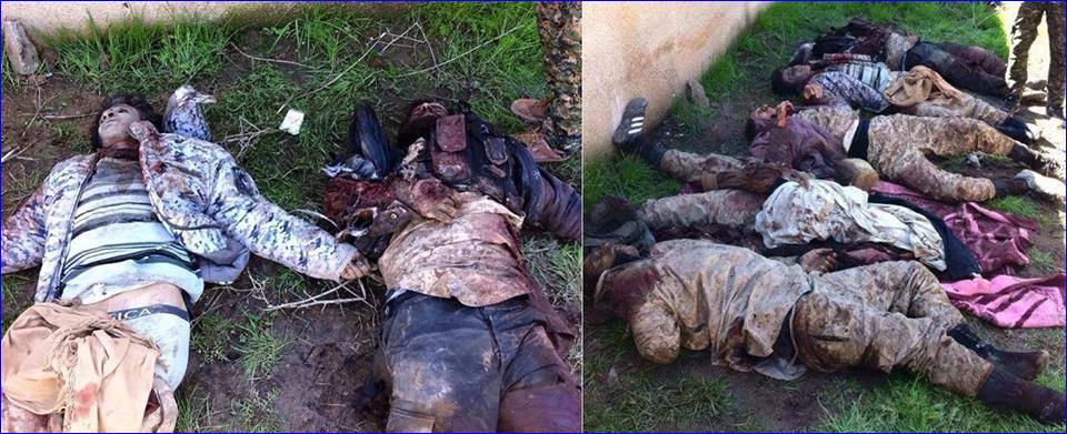 ISIS fighters killed by Assyrians fighters.